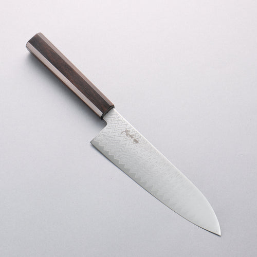 Kanjyo VG10 Damas Santoku 180mm Manipuler Bois d'ébène - japanny-FR
