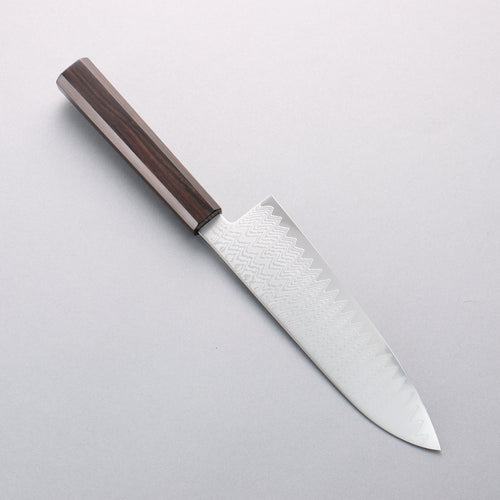 Kanjyo VG10 Damas Santoku 180mm Manipuler Bois d'ébène - japanny-FR