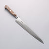 Seisuke Nami AUS10 Finition miroir Damas Sujihiki 240mm Manipuler Bois de Pakka marron - japanny-FR
