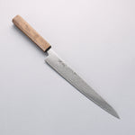 Seisuke Nami AUS10 Finition miroir Damas Sujihiki 240mm Chêne Manipuler - japanny-FR