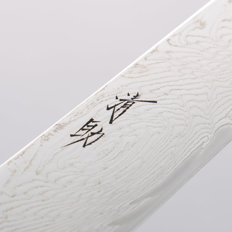 Seisuke Nami AUS10 Finition miroir Damas Sujihiki 240mm Chêne Manipuler - japanny-FR
