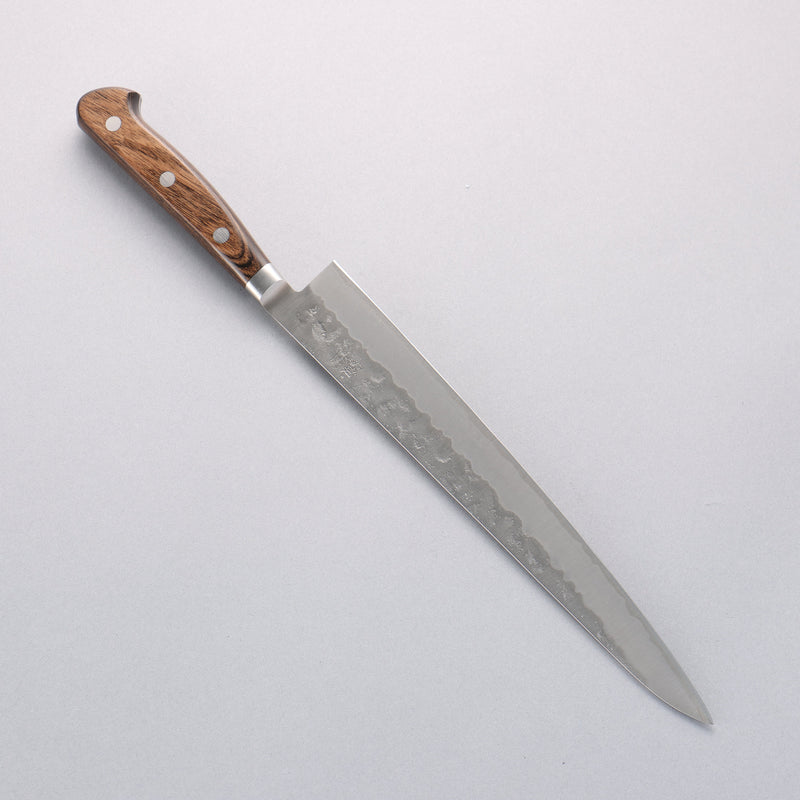 Seisuke Acier argenté NO.3 Nashiji Sujihiki 240mm Manipuler Bois de Pakka marron - japanny-FR