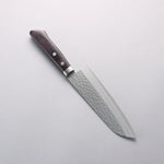 Kunihira Tanryu VG10 Damaacus martelé Santoku 170mm Manipuler Bois de pakka noir - japanny-FR