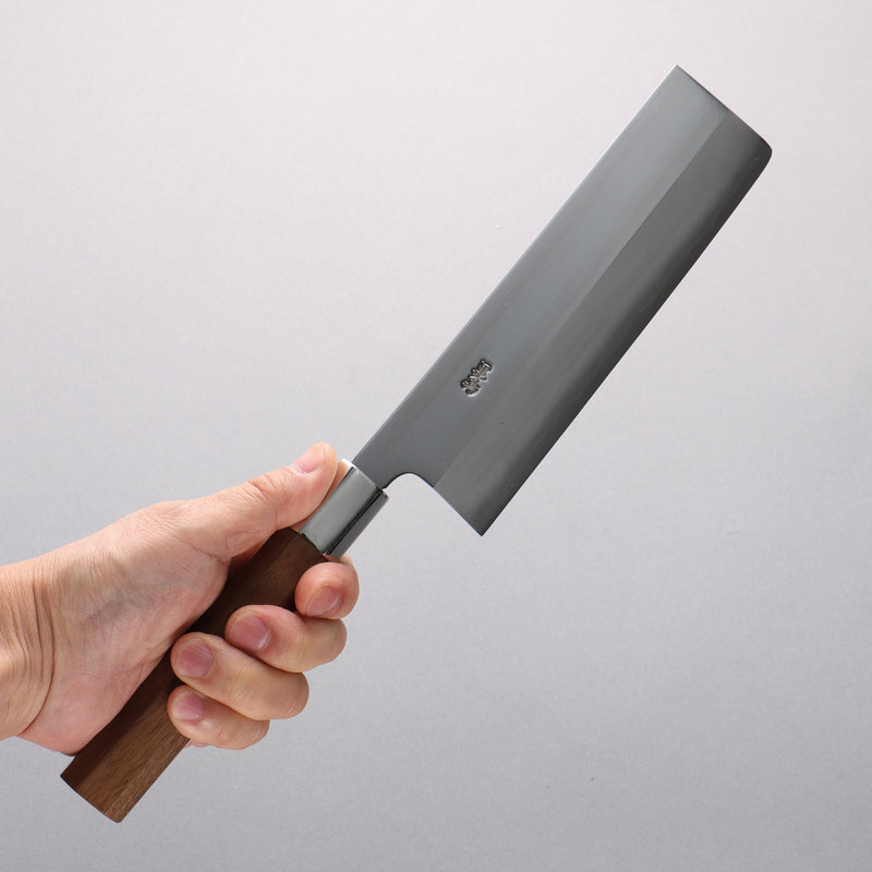 Kurotori Acier argenté NO.3 Migaki Terminé Nakiri 170mm Manipuler Noix - japanny-FR