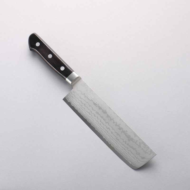 Seisuke VG10 Damas Nakiri 165mm Manipuler Bois de pakka noir - japanny-FR