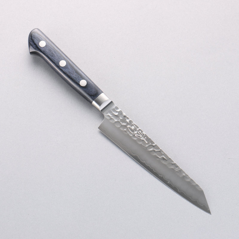 Seisuke Aotsuchi AUS10 Martelé Kiritsuke Petty,Utilité Couteau Japonais 145mm bleu marine de pakka noir Manipuler - japanny-FR
