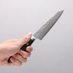 Seisuke Aotsuchi AUS10 Martelé Kiritsuke Petty,Utilité Couteau Japonais 145mm bleu marine de pakka noir Manipuler - japanny-FR