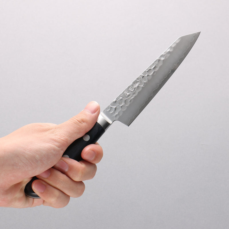 Seisuke Aotsuchi AUS10 Martelé Kiritsuke Petty,Utilité Couteau Japonais 145mm bleu marine de pakka noir Manipuler - japanny-FR