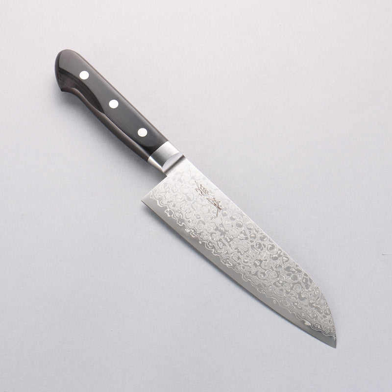 Seisuke AUS10 45 Couche de Damas Santoku 165mm Bois de pakka noir Manipuler - japanny-FR