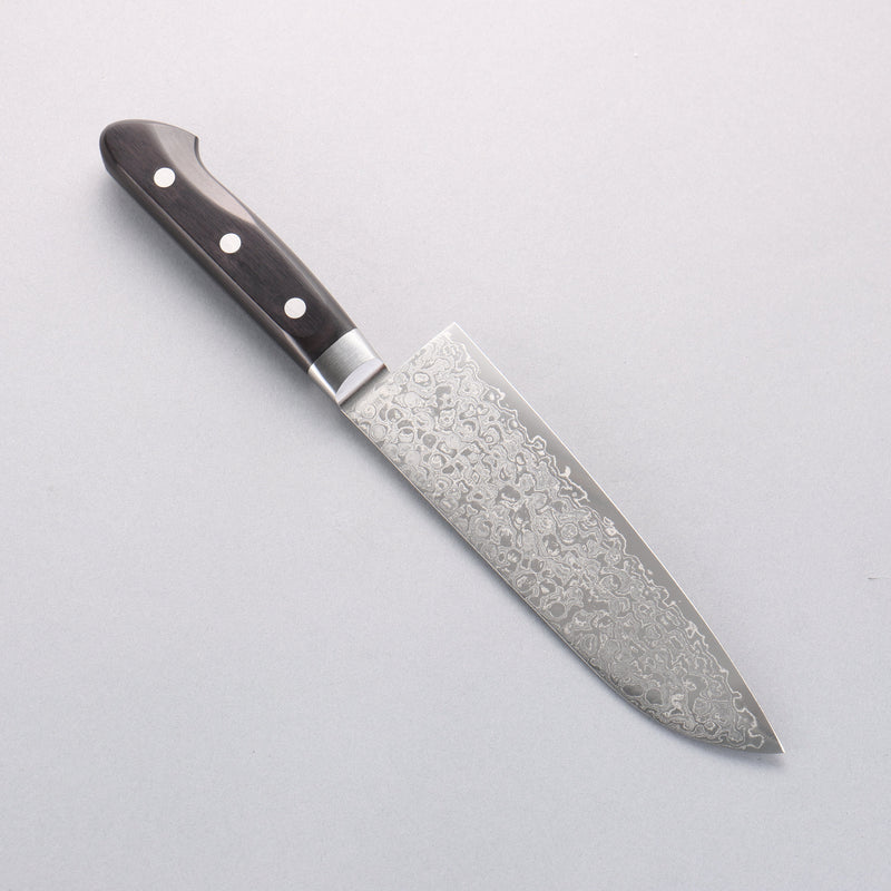 Seisuke AUS10 45 Couche de Damas Santoku 165mm Bois de pakka noir Manipuler - japanny-FR