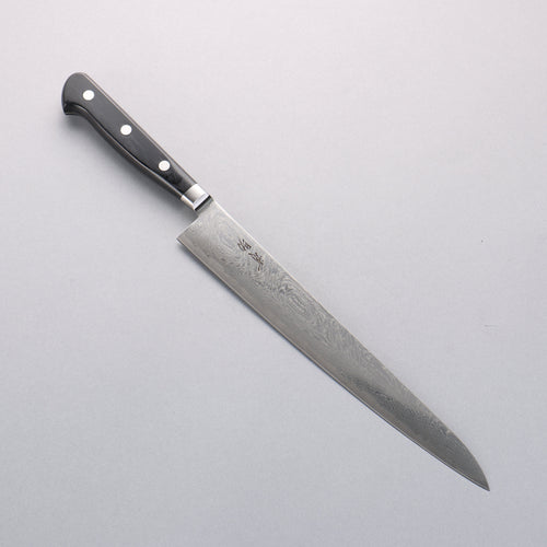 Seisuke Nami AUS10 Finition miroir Damas Sujihiki 240mm Manipuler Bois de pakka noir - japanny-FR