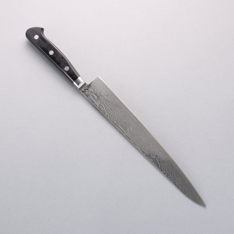 Seisuke Nami AUS10 Finition miroir Damas Sujihiki 240mm Manipuler Bois de pakka noir - japanny-FR