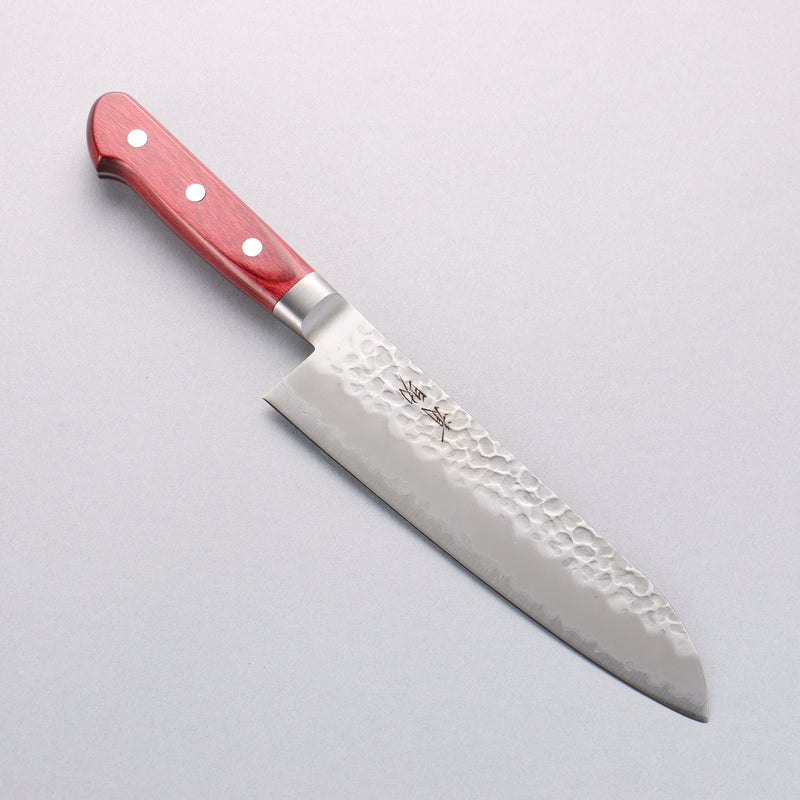 Seisuke Super Bleu Martelé Gyuto 180mm Manipuler Bois de pakka rouge - japanny-FR