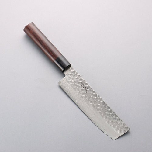 Seisuke VG10 Damaacus martelé Nakiri 165mm Manipuler Palissandre (férule:Bois de Pakka noire) - japanny-FR