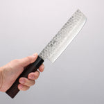 Seisuke VG10 Damaacus martelé Nakiri 165mm Manipuler Palissandre (férule:Bois de Pakka noire) - japanny-FR