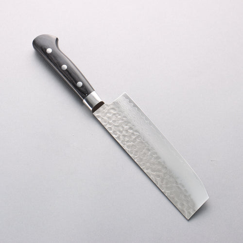 Sakai Takayuki VG10 Damaacus martelé 17 couche Nakiri 160mm Manipuler Bois de pakka noir - japanny-FR