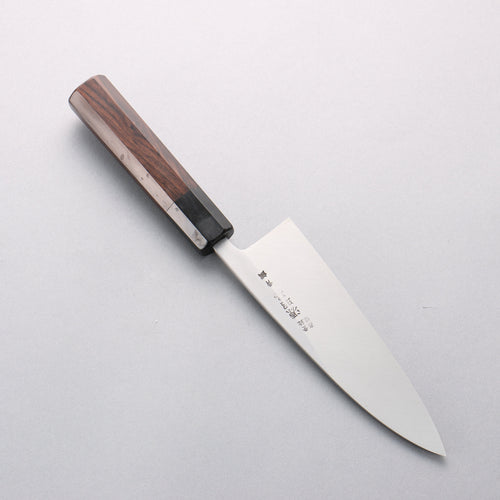 Minamoto Akitada Acier Bleu No.2 Aideba 165mm Manipuler Bois d'ébène (virole : Corne de buffle d'eau noir) - japanny-FR