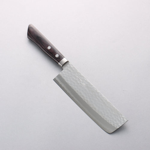 Kunihira Tanryu VG10 Damas Nakiri 165mm Manipuler Bois de pakka noir - japanny-FR