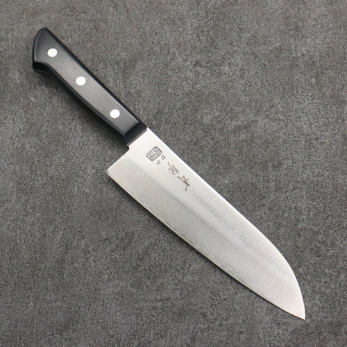 Seisuke VG1 Migaki Polish Terminé Santoku 165mm Bois de pakka noir Manipuler - japanny-FR