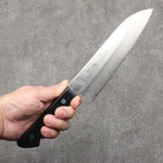 Seisuke VG1 Migaki Polish Terminé Santoku 165mm Bois de pakka noir Manipuler - japanny-FR