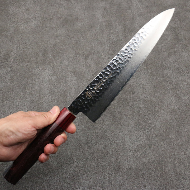 Sakai Takayuki VG10 33 Couche de Damas Gyuto 240mm Manipuler Shitan (férule:bois rouge Pakka) - japanny-FR