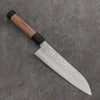 Seisuke Acier argenté NO.3 Damaacus martelé Santoku 180mm Manipuler Noix(double bague noir ) - japanny-FR