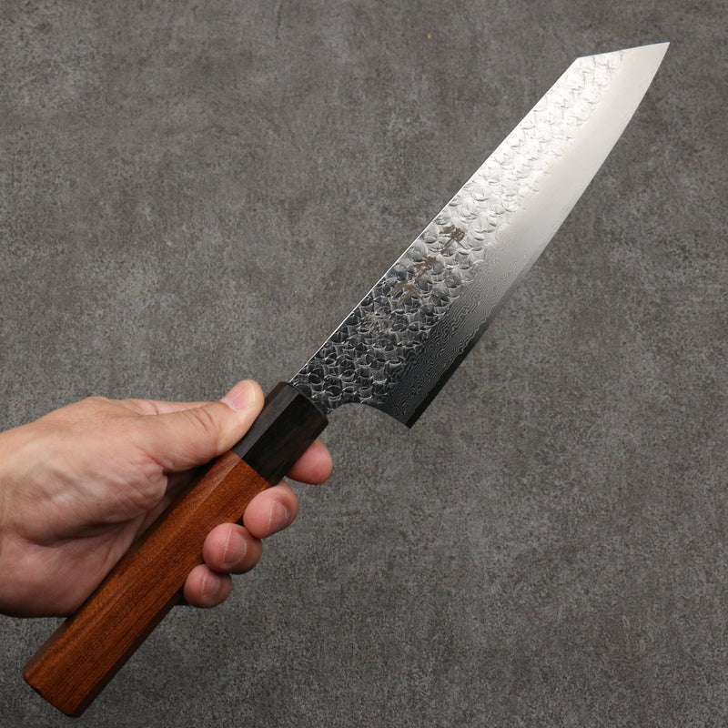 Sakai Takayuki SG2 Damaacus martelé Kirituke Gyuto 190mm Manipuler Palissandre (férule:Bois de Pakka noire) - japanny-FR