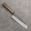 Oul Super Bleu Nashiji Noir Santoku 165mm Manipuler Chêne - japanny-FR