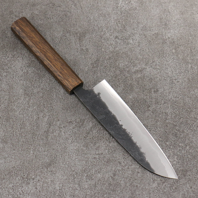 Oul Super Bleu Nashiji Noir Santoku 165mm Manipuler Chêne - japanny-FR