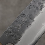 Oul Super Bleu Nashiji Noir Santoku 165mm Manipuler Chêne - japanny-FR