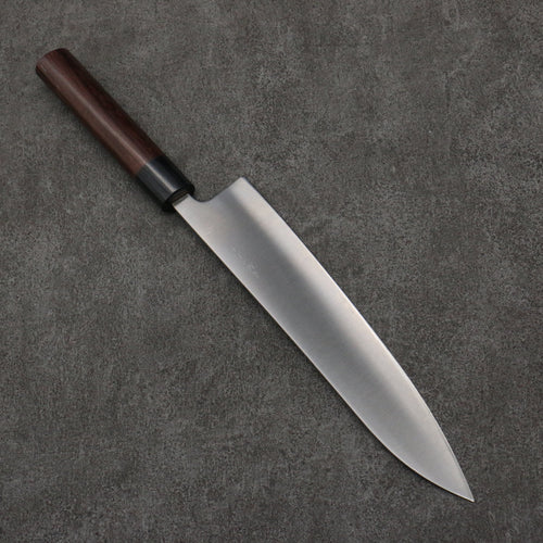 Seisuke Super Bleu Gyuto 240mm Manipuler Palissandre (férule:Bois de Pakka noire) - japanny-FR