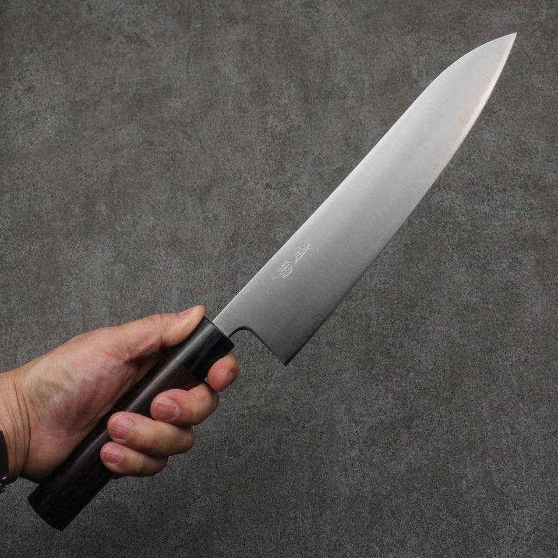 Seisuke Super Bleu Gyuto 240mm Manipuler Palissandre (férule:Bois de Pakka noire) - japanny-FR