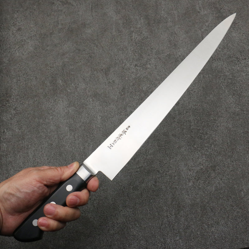 Sakai Takayuki (Pour les gauchers) Acier Japonais Sujihiki 300mm Manipuler Bois de pakka noir - japanny-FR