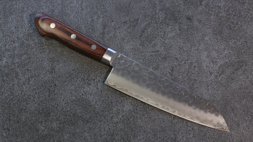 Seisuke VG10 Martelé Santoku 165mm Manipuler Acajou - japanny-FR