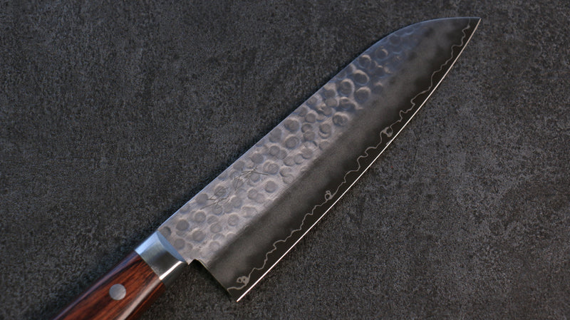 Seisuke VG10 Martelé Santoku 165mm Manipuler Acajou - japanny-FR