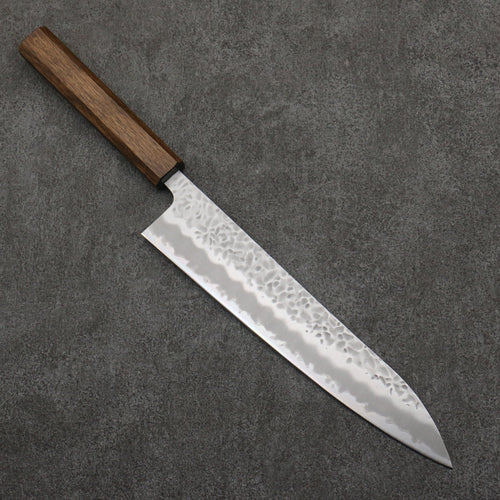 Oul Acier Blanc No.1 Martelé Gyuto 240mm Manipuler Chêne - japanny-FR