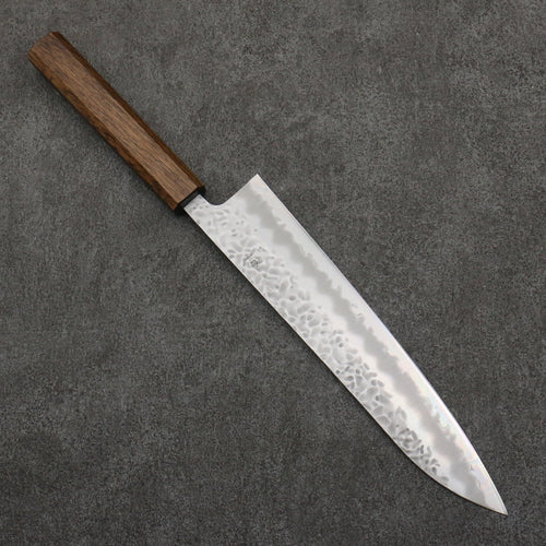 Oul Acier Blanc No.1 Martelé Gyuto 240mm Manipuler Chêne - japanny-FR