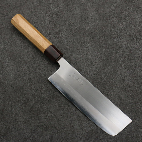 Oul Acier Blanc No.1 Nakiri 165mm Manipuler Keyaki (orme japonais) - japanny-FR