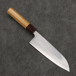 Oul Acier Blanc No.1 Santoku 165mm Manipuler Keyaki (orme japonais) - japanny-FR