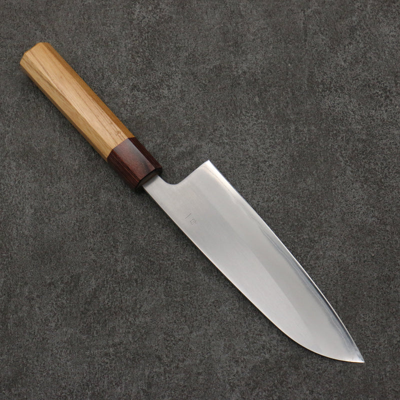 Oul Acier Blanc No.1 Santoku 165mm Manipuler Keyaki (orme japonais) - japanny-FR