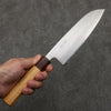 Oul Acier Blanc No.1 Santoku 165mm Manipuler Keyaki (orme japonais) - japanny-FR