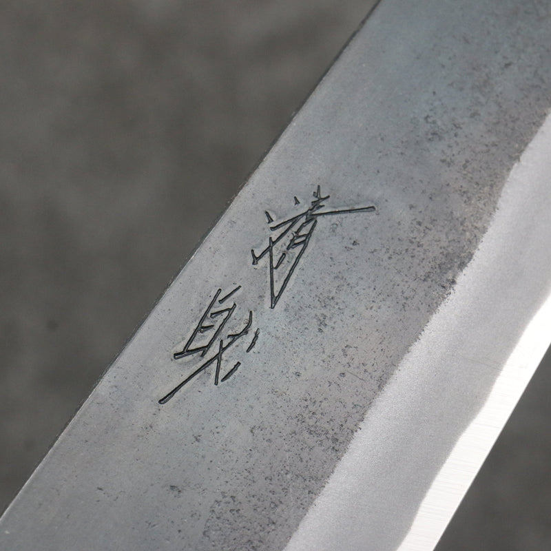 Seisuke Super Bleu Finition noire Gyuto 210mm Manipuler Magnolia (férule: Ébène) - japanny-FR