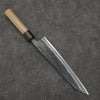 Seisuke Super Bleu Finition noire Gyuto 240mm Manipuler Magnolia (férule: Ébène) - japanny-FR