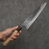 Seisuke Super Bleu Finition noire Gyuto 240mm Manipuler Magnolia (férule: Ébène) - japanny-FR