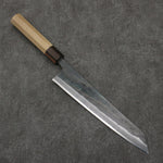 Seisuke Super Bleu Finition noire Kirituke Gyuto 240mm Manipuler Magnolia (férule: Ébène) - japanny-FR