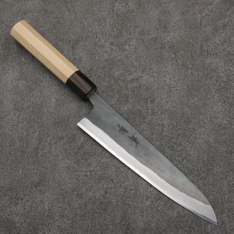 Seisuke Acier Bleu No.1 Finition noire Gyuto 210mm Manipuler Magnolia (férule: Ébène) - japanny-FR