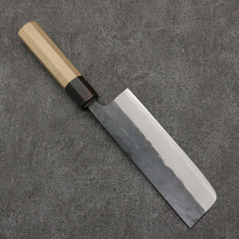 Seisuke Acier Bleu No.2 Finition noire Nakiri 165mm Manipuler Magnolia (férule: Ébène) - japanny-FR