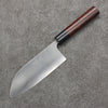 Shungo Ogata Pointe ronde SG2 Migaki Terminé Petit Santoku 150mm Manipuler Palissandre (férule:Bois de Pakka noire) - japanny-FR