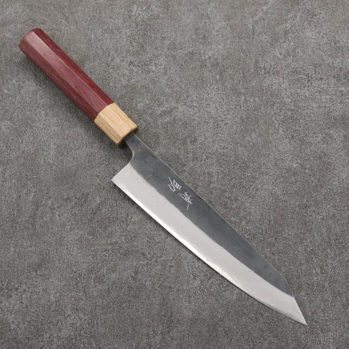 Seisuke Acier Bleu No.2 Finition noire Kirituke Gyuto 210mm Manipuler bois de coeur violet (férule: Chêne) - japanny-FR