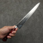 Seisuke AUS10 Damas Sujihiki 240mm Manipuler Bois de pakka rouge - japanny-FR